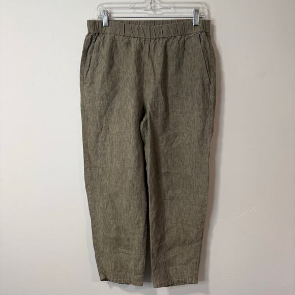 Eileen Fisher Khaki Cropped Pants - Picture 1 of 8